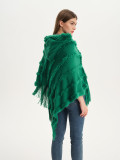 Women Fall and winter shawl Solid hooded knitting cape shawl sweater
