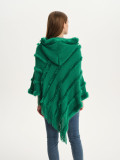 Women Fall and winter shawl Solid hooded knitting cape shawl sweater