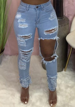 Women Style Ripped Stretch Denim Pants Women Style Ripped Stretch Denim Pants