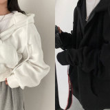 Women Fall Loose Long Sleeve Zipper Pocket Hoodies