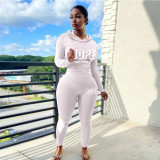Plus Size Women's Sexy Fashion Printed Sports Two-Piece Pants Set