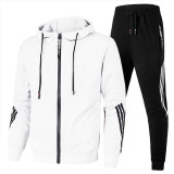 Trendy Zipper Hoodies Sweatpants Two Piece Set Men's Sports Tracksuit