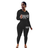 Plus Size Women's Sexy Fashion Printed Sports Two-Piece Pants Set