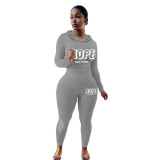 Plus Size Women's Sexy Fashion Printed Sports Two-Piece Pants Set