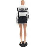 Women's Autumn And Winter Printed Sports Long Sleeve Two-Piece Skirt Set