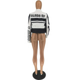 Women's Autumn And Winter Printed Sports Long Sleeve Two-Piece Skirt Set