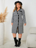 Stylish Long Sleeve V Neck Slim Button Vintage Dress