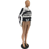 Women's Autumn And Winter Printed Sports Long Sleeve Two-Piece Skirt Set
