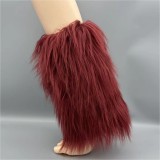 Autumn And Winter Imitation Wool Boot Covers Plush Socks Maxi Fur High Leggings Sleeves For Women