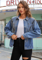 Autumn Rivet Tassel Long Sleeve Denim Jacket For Women