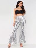 Sexy Nightclub Women's Multicolor Sequin Bell Bottom Pants