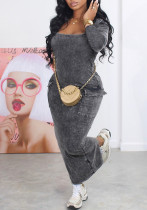 Sexy Printed Big Pockets Back Slit Long Sleeve Women's Bodycon Dress Sexy Printed Big Pockets Back Slit Long Sleeve Women's Bodycon Dress