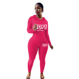 Plus Size Women's Sexy Fashion Printed Sports Two-Piece Pants Set