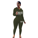 Plus Size Women's Sexy Fashion Printed Sports Two-Piece Pants Set