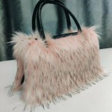 Faux fur plush handbag Faux raccoon fur handbag