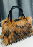 Faux fur plush handbag Faux raccoon fur handbag