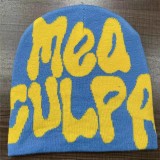 Women American Letter Embroidered Retro Pile Hat Autumn and Winter Warm Hat