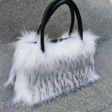 Faux fur plush handbag Faux raccoon fur handbag