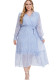 Plus Size Women Fall Long Sleeve Floral Dress