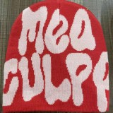 Women American Letter Embroidered Retro Pile Hat Autumn and Winter Warm Hat