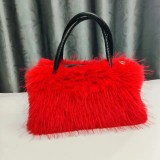 Faux fur plush handbag Faux raccoon fur handbag