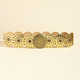 Retro Denim Western Style Belt Round Hollow Belt