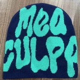 Women American Letter Embroidered Retro Pile Hat Autumn and Winter Warm Hat