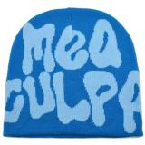 Women American Letter Embroidered Retro Pile Hat Autumn and Winter Warm Hat