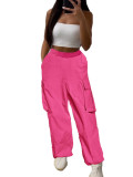 Women Casual Sports Solid Loose Drawstring Cargo Pants