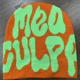 Women American Letter Embroidered Retro Pile Hat Autumn and Winter Warm Hat