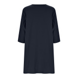 Women Loose Round Neck Three Quarter Sleeve T-Shirt