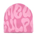 Women American Letter Embroidered Retro Pile Hat Autumn and Winter Warm Hat