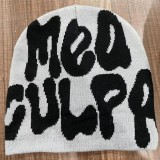 Women American Letter Embroidered Retro Pile Hat Autumn and Winter Warm Hat