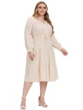 Plus Size Women Autumn Long Sleeve Dress