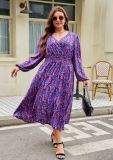 Plus Size Women V-Neck Loose Dress