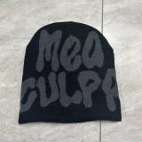 Women American Letter Embroidered Retro Pile Hat Autumn and Winter Warm Hat