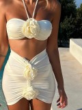 Women bikini3d flower swimsuit Three-Piece