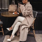 Women Autumn and Winter Warm Long Sleeve Turndown Collar Jacket