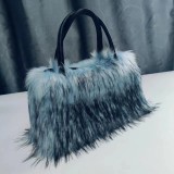 Faux fur plush handbag Faux raccoon fur handbag