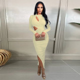 Sexy Slim Side Open Waist Nightclub Bodycon Dress