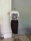 Women Casual Print Short Sleeve Top and Skirt Two-Piece Set