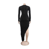 Sexy Slim Side Open Waist Nightclub Bodycon Dress