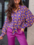 Loose Fit Shirt Spring And Autumn Digital Printed Comfortable Casual Long Sleeve Shirt For Women