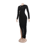 Sexy Slim Side Open Waist Nightclub Bodycon Dress