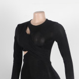 Sexy Slim Side Open Waist Nightclub Bodycon Dress