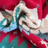 Christmas Women Raglan Sleeve Elk Christmas Tree Sweater