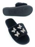 Women flat warm fur slides