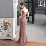 Plus Size Women Sequin Formal Party Maxi Evening Dress