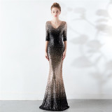 Plus Size Women Sequin Formal Party Maxi Evening Dress