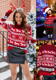 Christmas Women Snowflake Round Neck Knitting Sweater